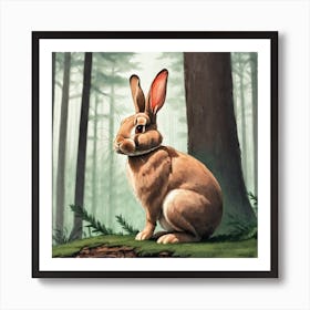 Rabbit In The Woods 2 Art Print