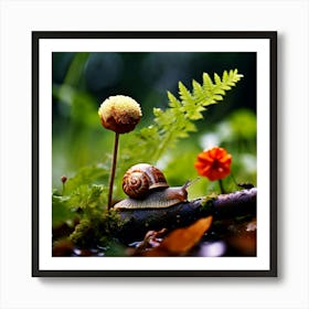 Nature Tree Plant Flower Snail Macro Garden Flora Branch Animal Summer Leaf Spring Gras (5) Art Print