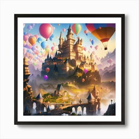 Castle With Balloons Art Print