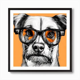 Dog With Glasses 10 Art Print