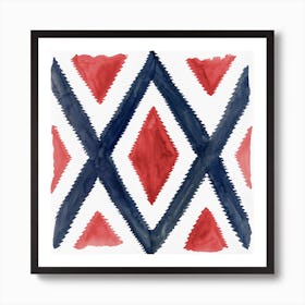 Del Rio Watercolor Print In Red And Blue Art Print