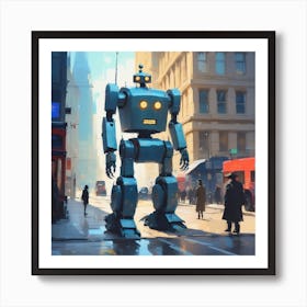 Robot In The City 85 Art Print