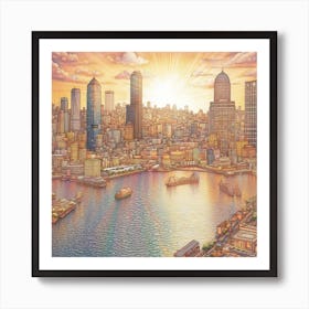 Sydney Cityscape 1 Art Print