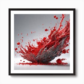 Splash Of Red Liquid Art Print