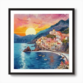 Aidyrose Scene Of The Amalfi Coast In Italy Colorful Impression 21d1d9e5 7230 45d2 A14d D324b5597d73 045147   Art Print
