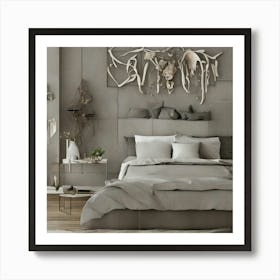 Grey Bedroom 2 Art Print