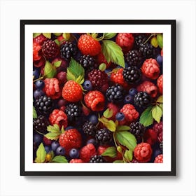 Berries pattern Art Print