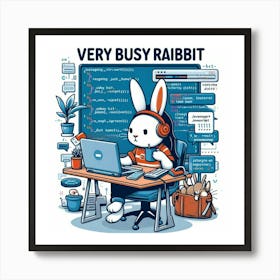 Very Busy Rabbit Art Print