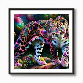 Psychedelic Leopard Art Print