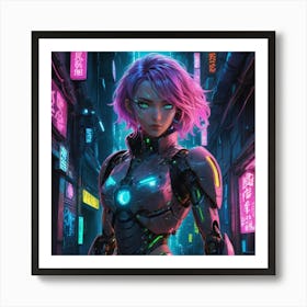 Girl In A Robot Suit Art Print