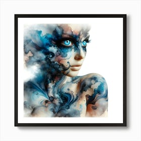 Woman With Blue Eyes Poster