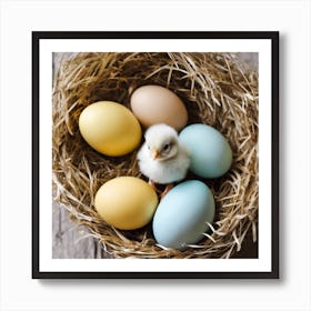 Easter Eggs In A Nest Art Print