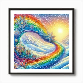 Rainbow In The Snow Art Print