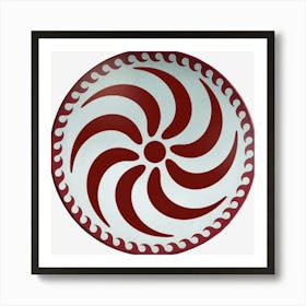 Red And White Swirl Art Print