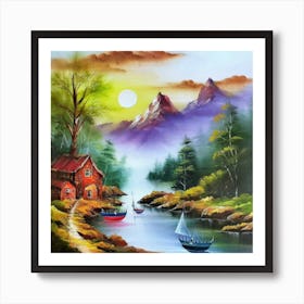 Multicolored landscape. 10 Art Print