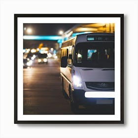 Bus At Night 1 Art Print