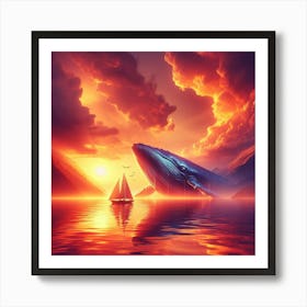 Whale In The Water Art Print