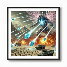 Crystal Wyrms Targeting Martian Formations Art Print