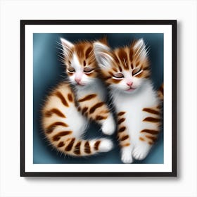 Adorable Sleeping Kittens Art Print