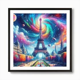 Paris Skyline Art Print