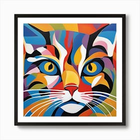 Contemporary Abstract Cat Art Print