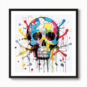 Colorful Skull 7 Art Print