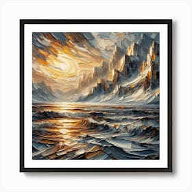 Sunset Over The Sea Art Print