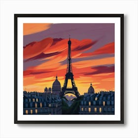 Paris At Sunset Art Print