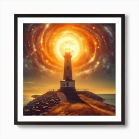 Lighthouse In The Sky Art Print