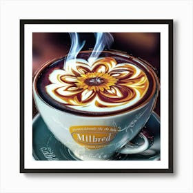 Flower Latte Art Art Print