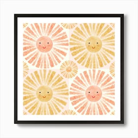 Happy Yellow Watercolor Sunshine Art Print