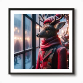 Christmas Deer 1 Art Print