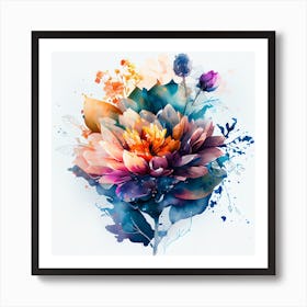 Watercolor Flower Abstract 19 Art Print