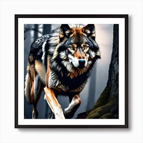 Wolf In The Woods 1 Art Print