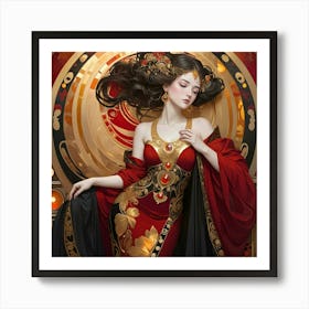 Elegant Woman 06 - Art Nouveau Style Art Print