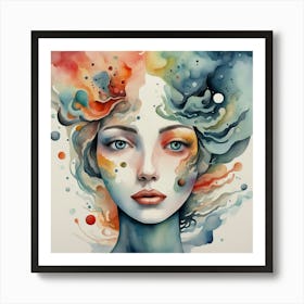 Watercolor Of A Woman 42 Art Print