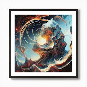 Interstellar laser light line pattern abstract art Art Print