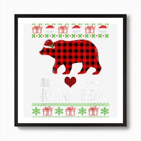 Red Plaid Nonna Bear Christmas Pajama Matching Family Art Print