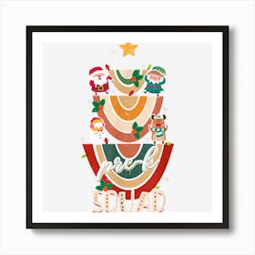 Funny Pre K Squad With Santa Reindeer Snowman Christmas Art Print