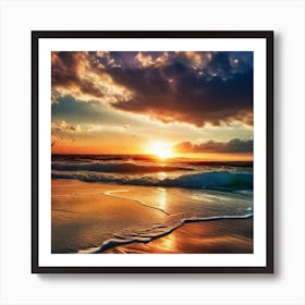 Sunset On The Beach 392 Art Print