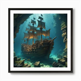 Underwater Ship Art Print