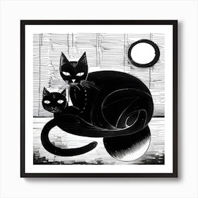 Black Cats Art Print