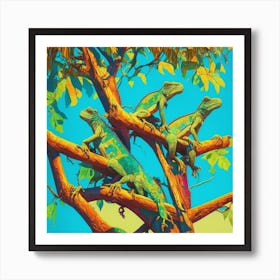 Iguanas sunning Art Print