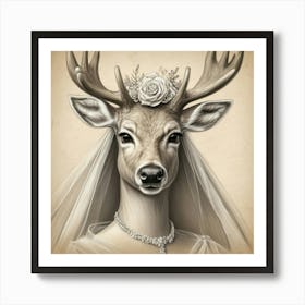 Bride Deer Art Print