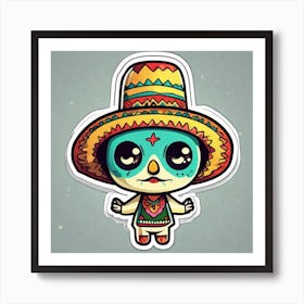 Mexico Sticker 2d Cute Fantasy Dreamy Vector Illustration 2d Flat Centered By Tim Burton Pr (51) Art Print