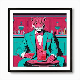 Leopard In A Bar Art Print