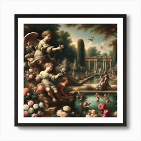 Angels In The Garden Art Print