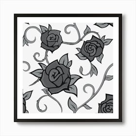 Black Roses Art Print