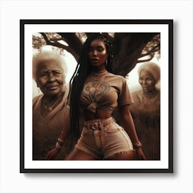 Old Woman And The Young Woman Art Print