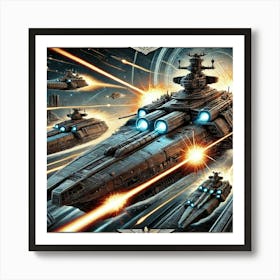 Ironclad Battleship Long Range Bombardment Iron Commonwealth Art Print